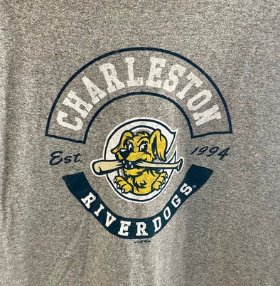 Charleston RiverDogs Retro Mock Twist Gray Tee