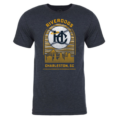Charleston RiverDogs Holy City Skyline Navy Tee -