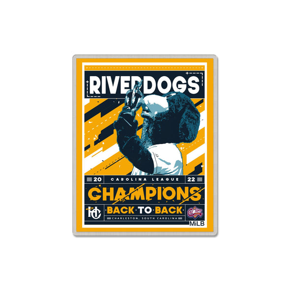 Charleston RiverDogs Carolina League Back to Back Championship Collector's Pin