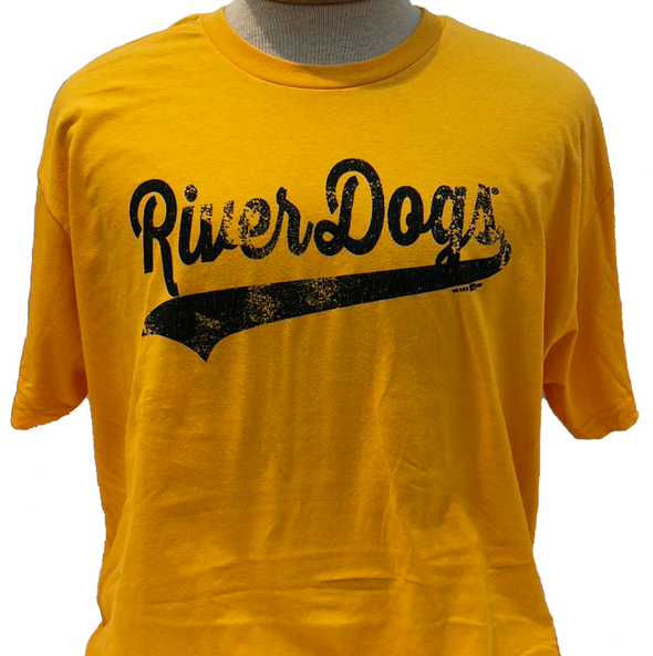 Charleston RiverDogs Retro Gold Wordmark Tee