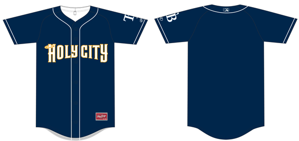 Charleston RiverDogs 2023 Authentic On-Field Holy City Navy Jersey