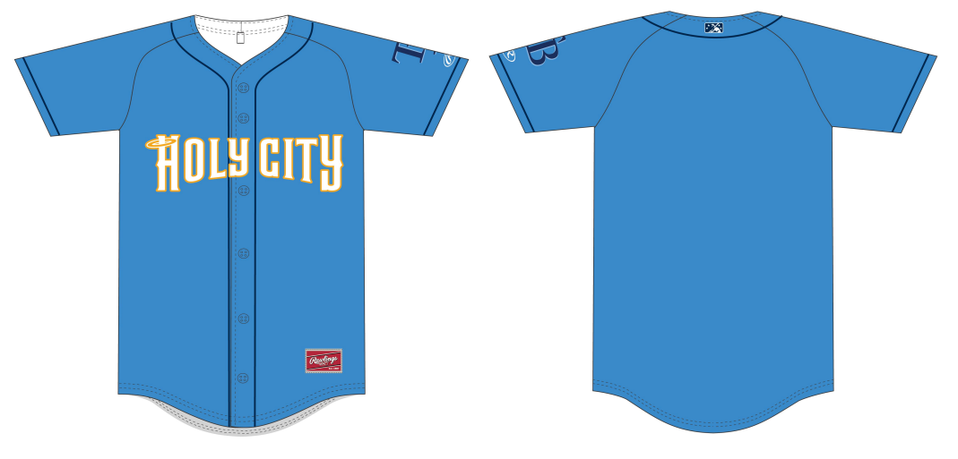Charleston RiverDogs Youth Holy City Blue Jersey Y-LG